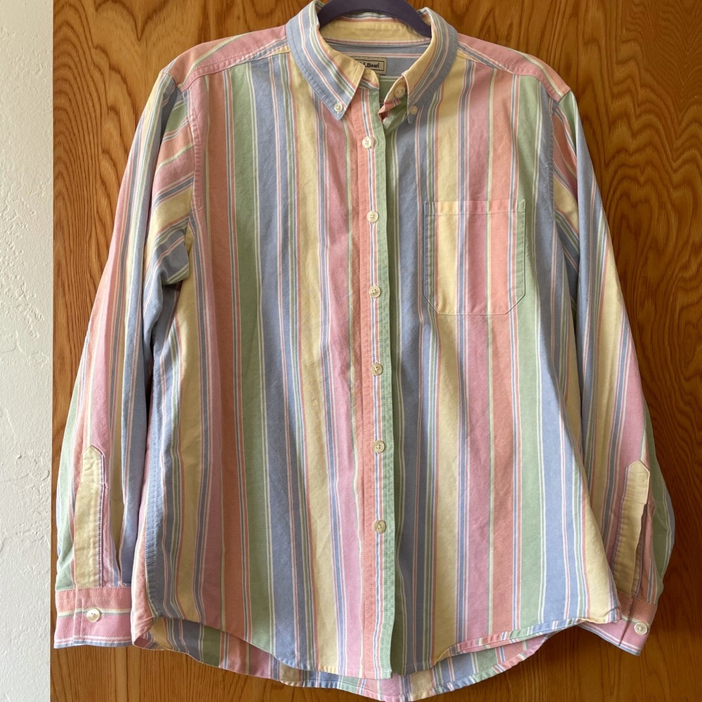 L.L.Bean women's striped button-up